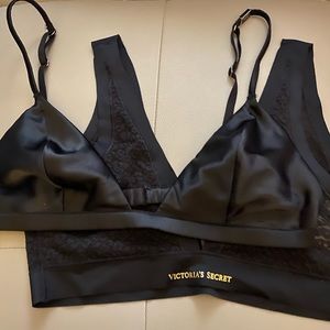 2 BNWT Victoria’s Secret black bralettes size M